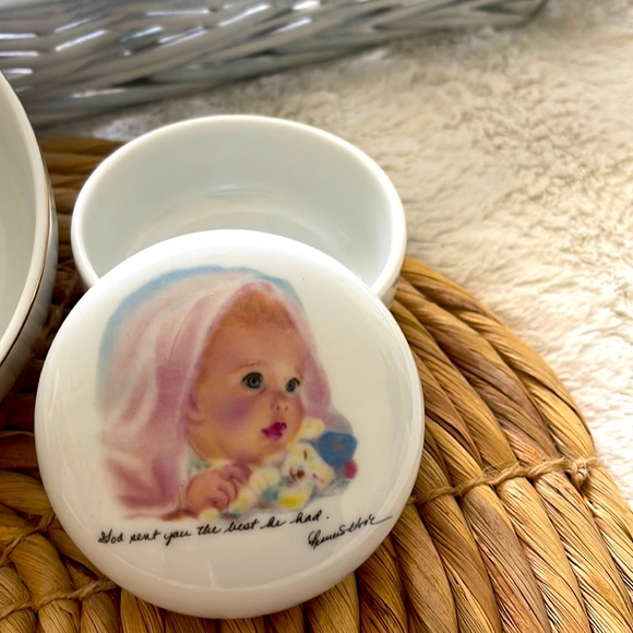 Baby's 1st Gift Porcelain Bowl-Trinket Dish & Cup Roman 1984 By Frances Hook - Picture 4 of 9